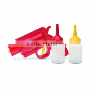 3pcs Kitchen Sauce Gun Set With Plastic Container and Pump thumbnail-2