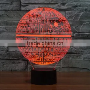 3D Death Star LED Night 7 Color Change Touch Switch Table Desk Lamp Light thumbnail-6