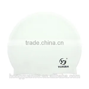 With Large Size Pure Color Silicone Long Hair Swim Caps With Adult With Kids Size Made in China thumbnail-1