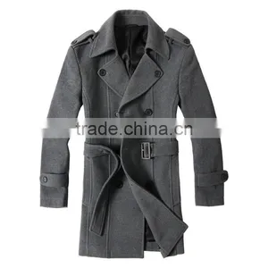 Man Spring and Autumn Long Style Grey Jacket 2015 thumbnail-2
