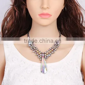 New Fashion Big Teardrop Pendant Choker Necklace for Women Accessories thumbnail-2