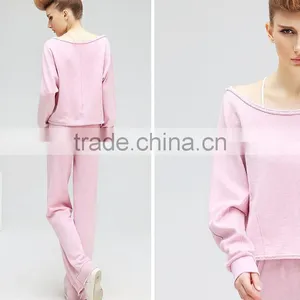 2016 Fashion Spring Sets Thin Fleece/new Sport Loose Bomber Pull Over Fleece/big Collar Pink Rose Fleece thumbnail-2