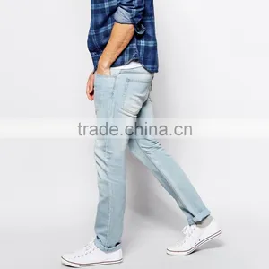 Great Quality Blank Ice Blue Jeans Wholesale From HOYUGO thumbnail-4