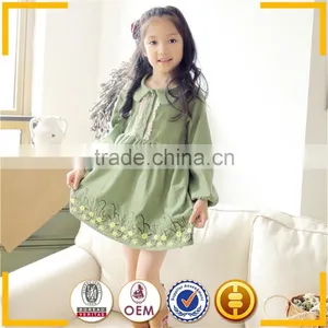 2015 Spring Boutique Children Clothing Casual Baby Girl Long Dresses 3 Colors thumbnail-1