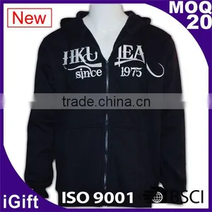 2016 Outdoor Zip up Wholesale Plain Black High Quality Men Hoodies thumbnail-6