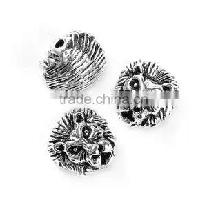 Wholesale Zinc Based Alloy Lion Animal Antique Silver Spacer Beads thumbnail-3