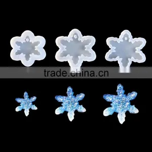 Custom Shape Christmas Reindeer Snowflake Snowman Snowflake Tree White Silicone Resin Mold For Jewelry Making DIY thumbnail-5