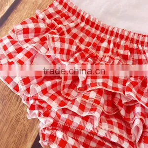 Toddler Girls Red Plaid Romper thumbnail-5