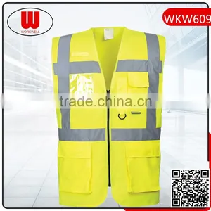 Hi Vis Multi Pocket Reflective Safety Vest thumbnail-1
