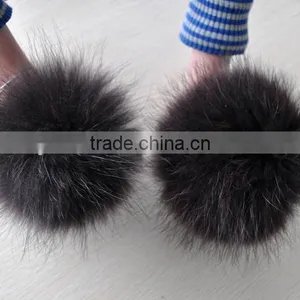 YR892 Hot Hot Cute Raccoon Fur Pom Poms Fur Balls thumbnail-2