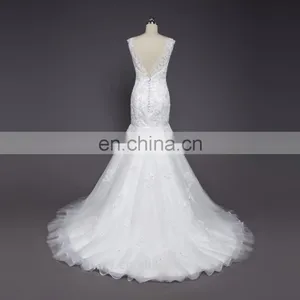 Latest Gowns Designs White Lace V-back Sexy Wedding Dress Bridal Gown 2017 thumbnail-4