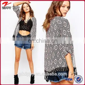 2015 New Arrival Ladies Crochet Hem Kimono thumbnail-1