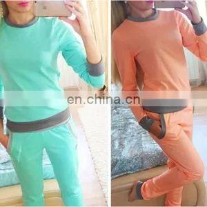 Women Sweatshirt Pants 2 Pcs Custom Made Wholesale Sweat Suits thumbnail-1