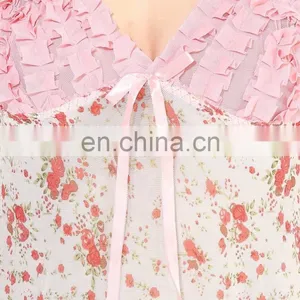 Off White Babydoll Nightwear thumbnail-4