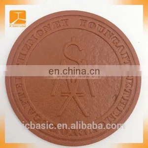 Brown Sewing Clothing Labels Custom Brand Hawk Logo Labels Eagle Stamping Pattern Jeans Leather Labels for Handbag Jacket Pants thumbnail-6