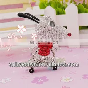 Fashion Cute Snoopy Crystal Diamond Keychain CD-KD003 thumbnail-1
