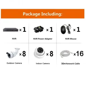 Wdm 16chs CCTV 1.0MP/2.0MP Security Surveillance Camera Poe Aalram NVR Kits thumbnail-4