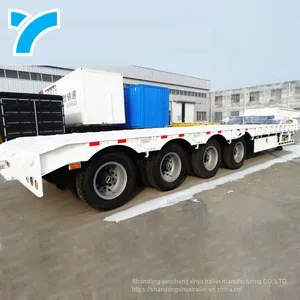 Made in China Gooseneck Low Platform Semi Low Flatbed Trailer Lowbed Truck Trailer for Sale thumbnail-5