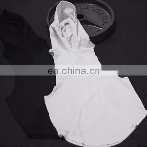 Men's Muscle Drop Armhole Gym Gentleman Bodybuilding Stringer Cotton Hoodie Tank Tops thumbnail-3