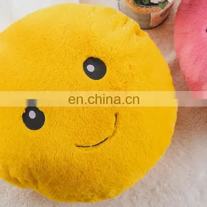 Smiley Face Emoticon Expression Emoji Stuffed Plush Pillow Toys Soft Touch Hug Emotion Yellow Round Large Pillow 19.6" thumbnail-1