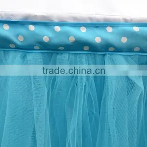 Tutu Tulle Table Skirt Cover Home Decoration Blue SD103 thumbnail-5