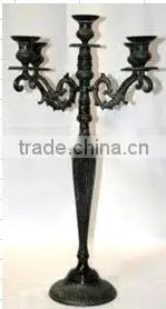 Antique Finish Black Candelabra, 5 Lite Candle Stand thumbnail-1