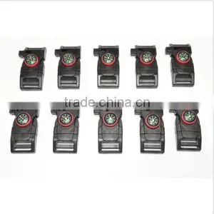 (10 Pack) Paracord Buckle Clasps w/ Whistle Compass Flint Fire Starter Bracelets thumbnail-1