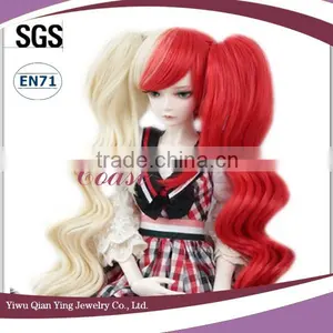 Beauty White and Red Deep Curly Deep Curly 1/3 BJD Doll Wigs With Two Clip Ponytail thumbnail-5