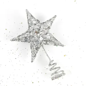 Five-pointed Star Iron Ornaments Tree Top Star Sequins Vertical Five-pointed Star Christmas Decoration Supplies thumbnail-4