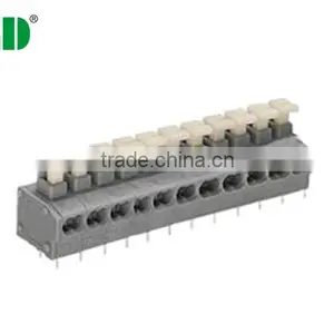 PCB Spring Terminal Blocks 5.00mm Pitch Single Row Pin Header Parallel Horizontal thumbnail-1