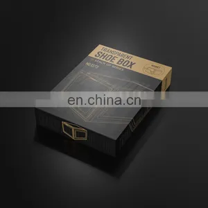 Premium Clear Transparent Plastic Sneaker Shoe Storage Box Foldable Stackable Shoe Rack Jordan Shoes Case Display Container thumbnail-3