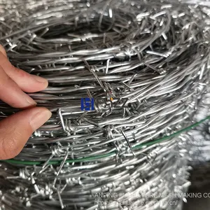 Hot Dipped Galvanized Steel Double Twist Barbed Wire for Security Fencing thumbnail-2