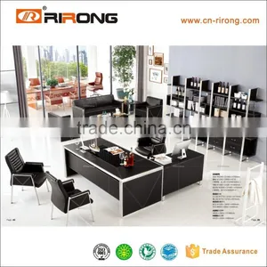 Darker Modern Leather Executive Office Table Design thumbnail-1
