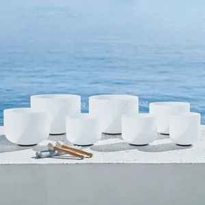 Meditation Therapy Chakra Root Note Quartz Bowl Frosted Quartz Glass Crucible Singing Bowl thumbnail-3