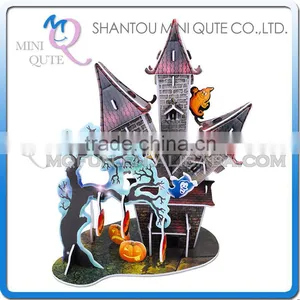 Mini Qute Hallowmas Castle Building Blocks 3d Paper Puzzle Diy Model Cardboard Jigsaw Puzzle Game Educational Toy NO.B368-5 thumbnail-1