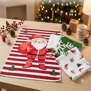 Christmas Printed Microfiber Towels Personalized Decorative Gift Towels for Holidays thumbnail-1