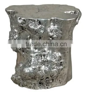 Log Style LIVING ROOM'S STOOL-TABLES Made by Aluminium From India / SILVER CORNER TABLE -STOOL thumbnail-2