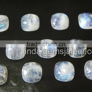 Rainbow Moonstone Rose Cut Cushion 16 mm Cabochon Loose Gemstone thumbnail-1