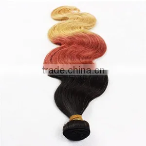 Colored Three Tone Ombre Brazilian Hair Weave Wet and Wavy Virgin Brazilian Hair Weave Prices thumbnail-5