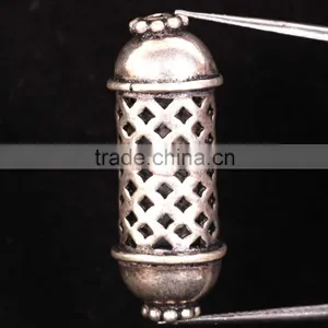 925 Solid Sterling Silver Wholesale Big Capsule Beads thumbnail-1