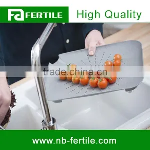 WFZ123573 White Color Wash Vegetable Prepare Kitchen Utensil Sink Station Flat Colander Food Strainer thumbnail-5