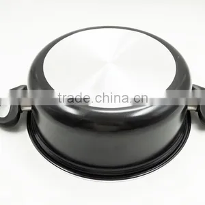 Forged Aluminum Imitation Nonstick Coating Pressed Aluminum Casserole Hot Pot Cheap Price thumbnail-3