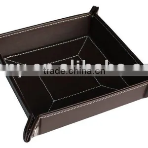 Square Men's Leather Coin Tray thumbnail-1