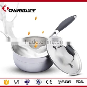 Tri-Ply Stainless Steel Milk Pan With Cover thumbnail-1