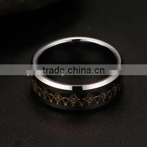 Vintage Logo Engraving Masonic Ring, Generous Masonic Logo Men's Rings thumbnail-6