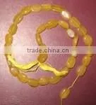 Yeellow Jade Plain Oval Gem Beads. thumbnail-1