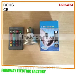 3w Colorful Led Magic Bulb With Remote/ Colorful 3w Rgb Ceiling Light thumbnail-2