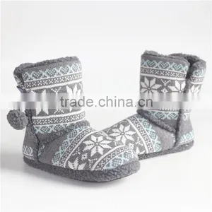 Ladies Classical Knitted Flower Slipper Boot thumbnail-1