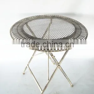 French Folding Wrought Iron Outdoor Table thumbnail-1