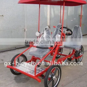 Red 3-Speed Surrey Bike thumbnail-1